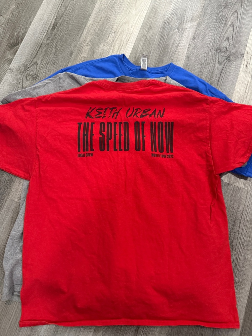Fruit of the Loom Red Short Sleeve Tee with Bold Back Graphic